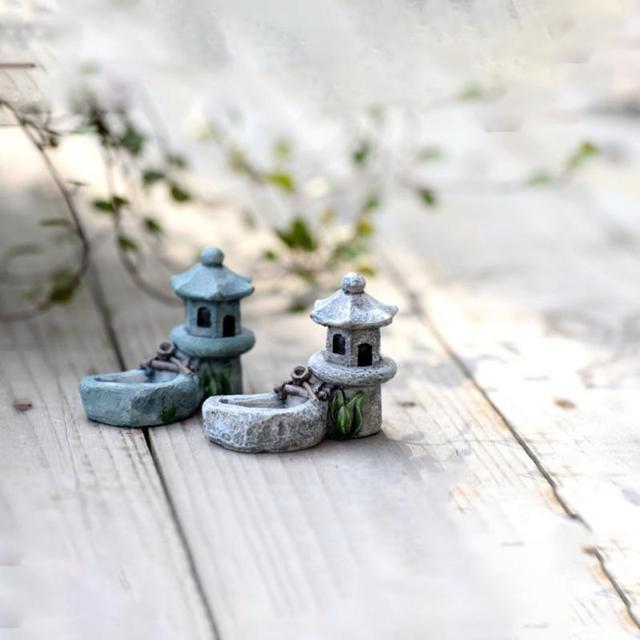 Miniaturka wieży wróżek z ozdobnym ogrodem do dekoracji domku dla lalek – zestaw pejzażowy z roślinami i akcesoriami do domu - Wianko - 8
