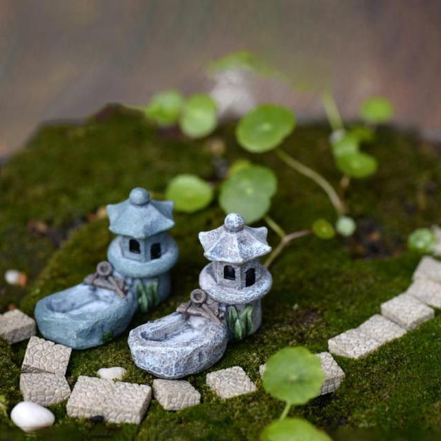 Miniaturka wieży wróżek z ozdobnym ogrodem do dekoracji domku dla lalek – zestaw pejzażowy z roślinami i akcesoriami do domu - Wianko - 2