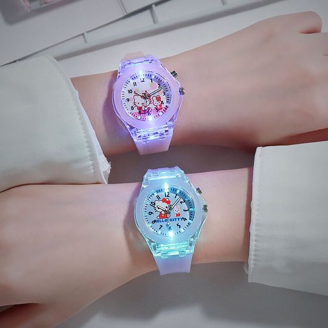 Dziecięcy zegarek sportowy LED z aplikatorem w kształcie kota Cartoon KT - miękki silikon, cyfrowy, dla dziewczynek - Wianko - 1