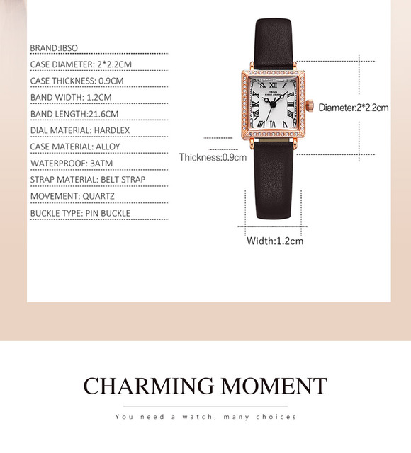 Zegarek damski IBSO luksusowej marki z miękkim skórzanym paskiem, japońskim ruchem, wodoszczelnością 3Bar - najwyższa jakość - Wianko - 7