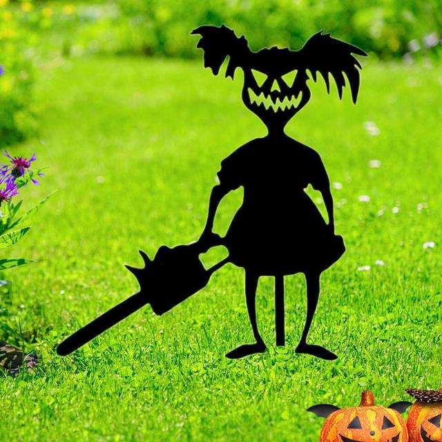 Czarny mały diabeł - Halloween rekwizyt do dekoracji - sylwetka przydrożna trawnik - Paliki Terror - firmowy wystrój ogrodu - Wianko - 4