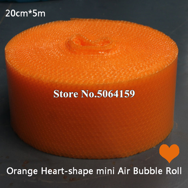 Pianka dekoracyjna Mini Air Bubble Roll Party w kształcie serca 20cm x 5m, pomarańczowa, idealna do pakowania prezentów i dekoracji ślubnych - Wianko - 1