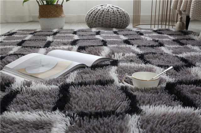 Miękki dywan nowoczesny do salonu, puszysty i włochaty, antypoślizgowy, trwały, prostokątny - Home Decor - Wianko - 43