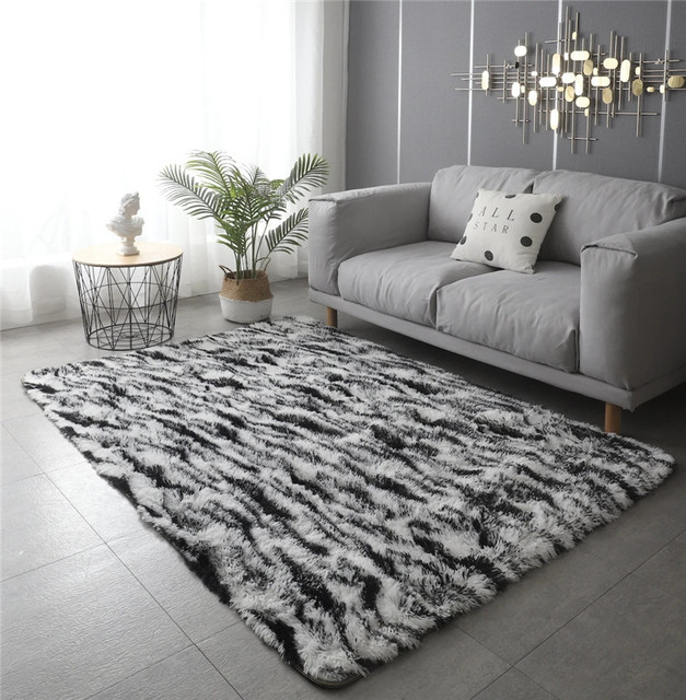 Miękki dywan nowoczesny do salonu, puszysty i włochaty, antypoślizgowy, trwały, prostokątny - Home Decor - Wianko - 86