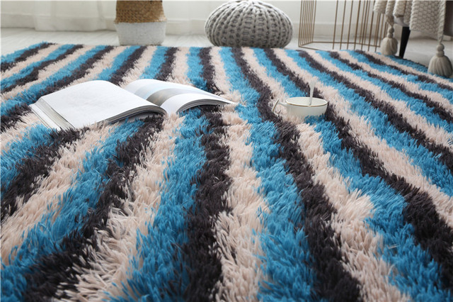 Miękki dywan nowoczesny do salonu, puszysty i włochaty, antypoślizgowy, trwały, prostokątny - Home Decor - Wianko - 50