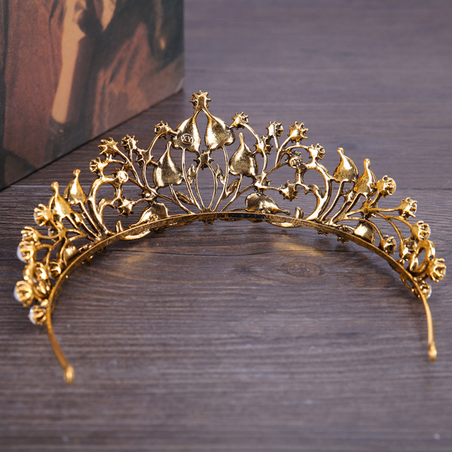 Elegancki diadem ślubny JaneVini z ręcznie zdobionym pałąkiem, inspirowany koroną księżniczki, do włosów panny młodej - biżuteria vintage - Wianko - 6