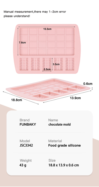 Nowa kreatywna forma na czekoladki - FUNBAKY, multi-shape, silikonowe, do pieczenia ciast - Wianko - 13