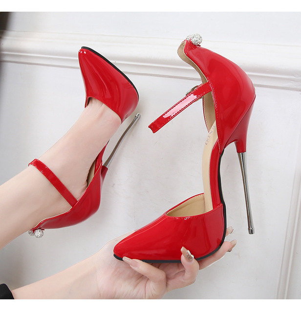 Luksusowe czerwone buty na wysokim obcasie So Kate - nosek spiczasty - obcas 16cm - rozmiary 44-46 - Wianko - 6