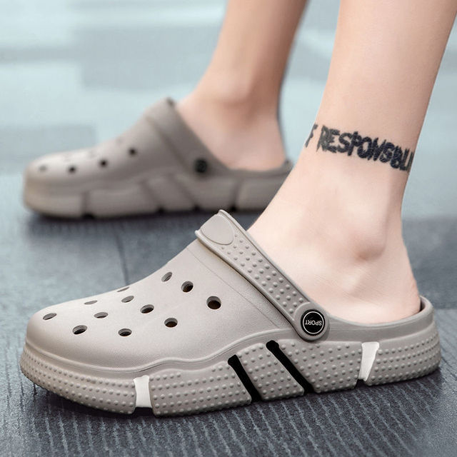 Buty męskie letnie z kategorii kapcie - koreańskie obuwie plażowe sandały naczepa osobowość tre - Wianko - 5