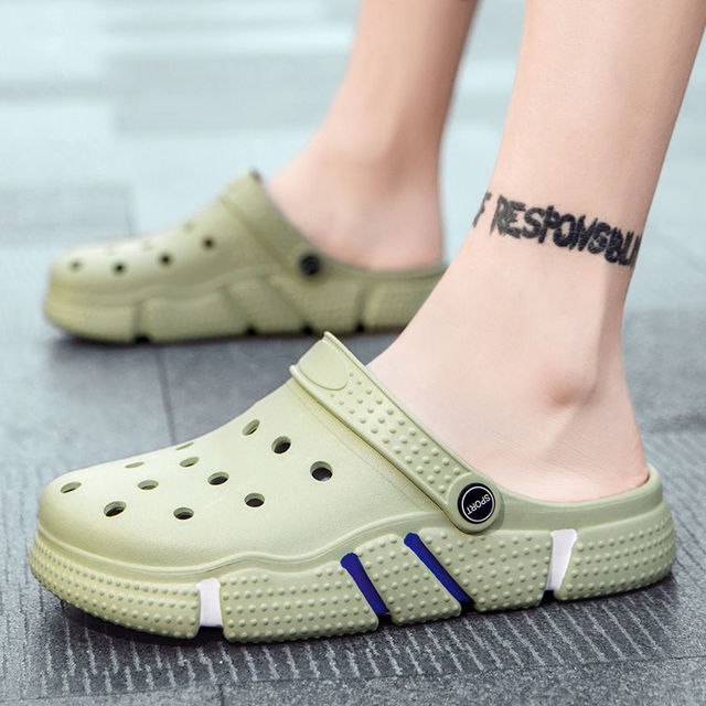 Buty męskie letnie z kategorii kapcie - koreańskie obuwie plażowe sandały naczepa osobowość tre - Wianko - 2