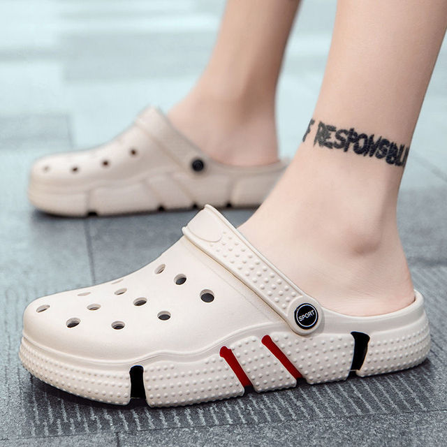 Buty męskie letnie z kategorii kapcie - koreańskie obuwie plażowe sandały naczepa osobowość tre - Wianko - 3