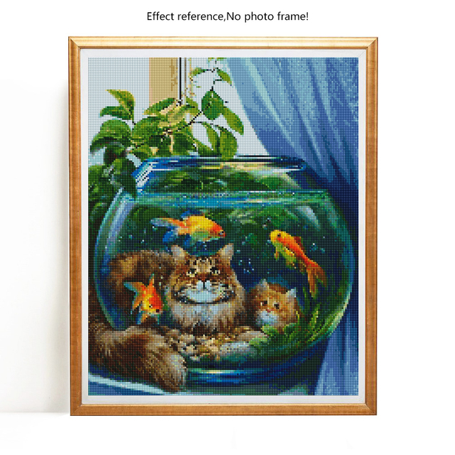 Namalowany kot zwierzęcy - wyjątkowy diamentowy obraz 5D w technologii haftu rybnego - Wianko - 4