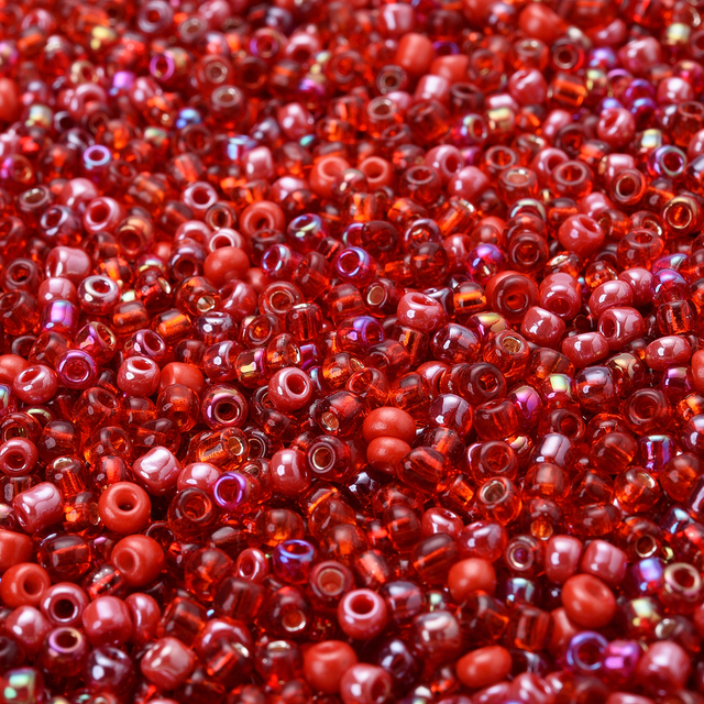 Mix czerwonych zawieszek koralików z czeskiego szkła okrągłych 3mm - 300/600/1500 sztuk, do tworzenia biżuterii DIY - Wianko - 2