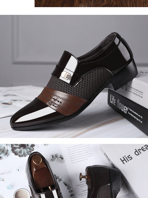 Eleganckie męskie buty oxford slip-on na 2021 rok - skórzane garniturowe buty męskie (38-48) - Wianko - 6