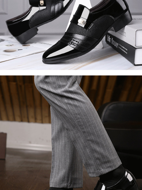 Eleganckie męskie buty oxford slip-on na 2021 rok - skórzane garniturowe buty męskie (38-48) - Wianko - 4