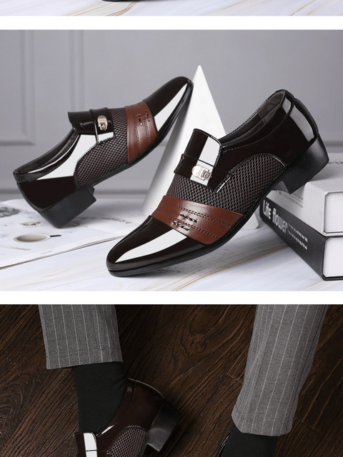 Eleganckie męskie buty oxford slip-on na 2021 rok - skórzane garniturowe buty męskie (38-48) - Wianko - 8