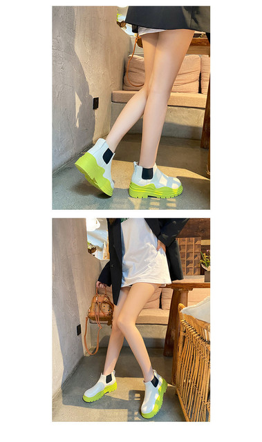 Nowa wiosna damskie jesienne botki moda Cindy Color Block Martens buty damskie na zewnątrz fajny motocykl Bootas kobieta buty za kostkę - Wianko - 15