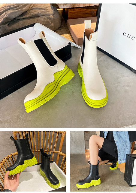Nowa wiosna damskie jesienne botki moda Cindy Color Block Martens buty damskie na zewnątrz fajny motocykl Bootas kobieta buty za kostkę - Wianko - 14