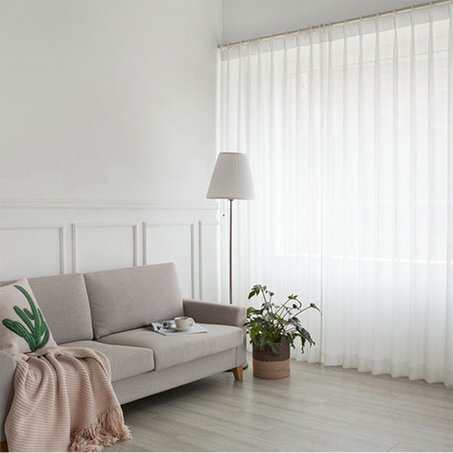 Nordic Solid - kolorowe okna szyfonowa żorżeta - przezroczyste zasłony panelowe do salonu i sypialni - Wianko - 1