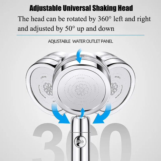 Słuchawka prysznicowa z filtracją wody, regulacją 360 stopni i dwustronną głowicą prysznicową - Wianko - 11