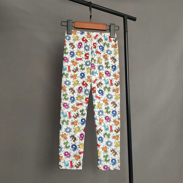Wiosenne letnie legginsy dla dziewczynek - cienki uroczy wzór, rozciągliwe dopasowanie, drukowane spodnie dziewczynki - Wianko - 7