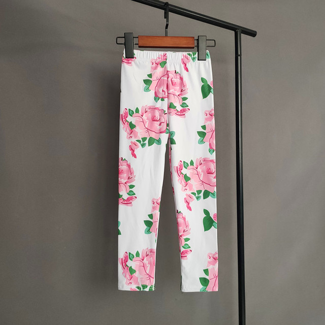 Wiosenne letnie legginsy dla dziewczynek - cienki uroczy wzór, rozciągliwe dopasowanie, drukowane spodnie dziewczynki - Wianko - 10