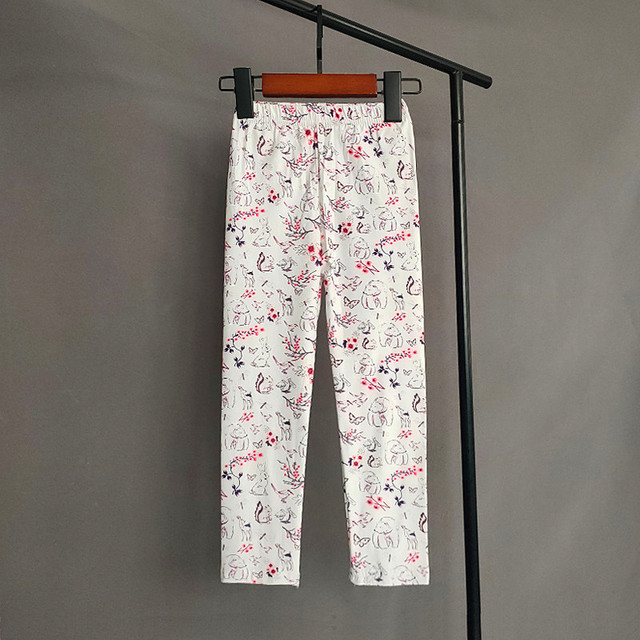 Wiosenne letnie legginsy dla dziewczynek - cienki uroczy wzór, rozciągliwe dopasowanie, drukowane spodnie dziewczynki - Wianko - 8