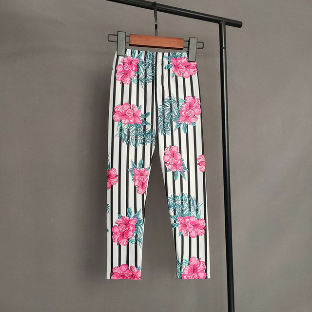 Wiosenne letnie legginsy dla dziewczynek - cienki uroczy wzór, rozciągliwe dopasowanie, drukowane spodnie dziewczynki - Wianko - 11