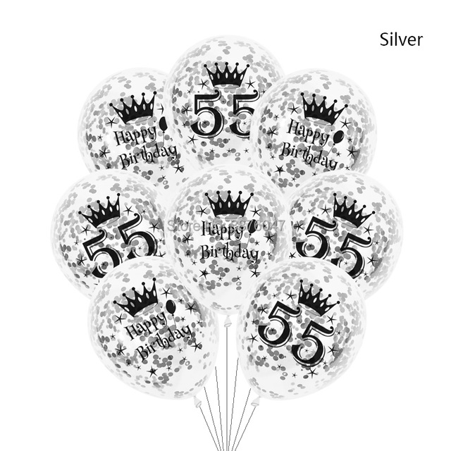 Partia 6 sztuk balonów urodzinowych różowe złoto srebro numer 55 56 57 58 59 55th 56th 58th dekoracje świąteczne rocznicy szczęśliwej - Wianko - 4