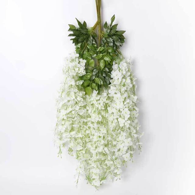 Plastikowa symulacja 12 sztuk kwiatów wisterii do dekoracji ścian biurowych, domowych i na ślub - Wianko - 5