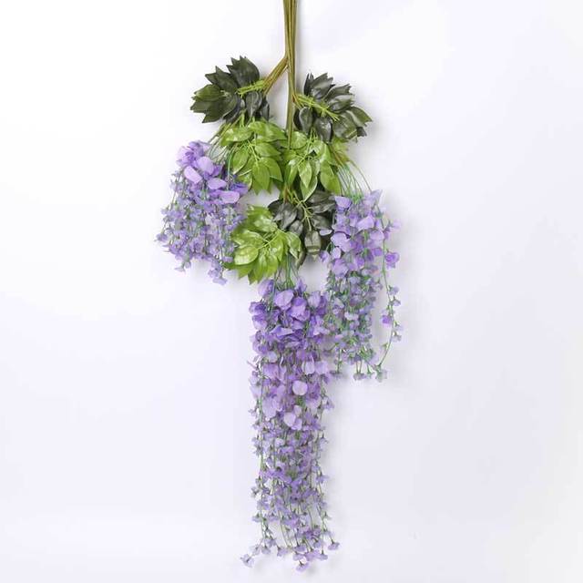 Plastikowa symulacja 12 sztuk kwiatów wisterii do dekoracji ścian biurowych, domowych i na ślub - Wianko - 9