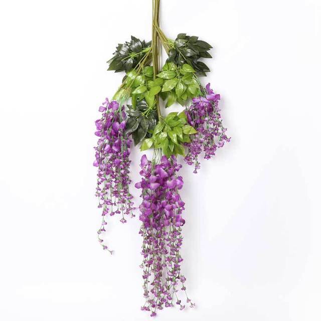 Plastikowa symulacja 12 sztuk kwiatów wisterii do dekoracji ścian biurowych, domowych i na ślub - Wianko - 10