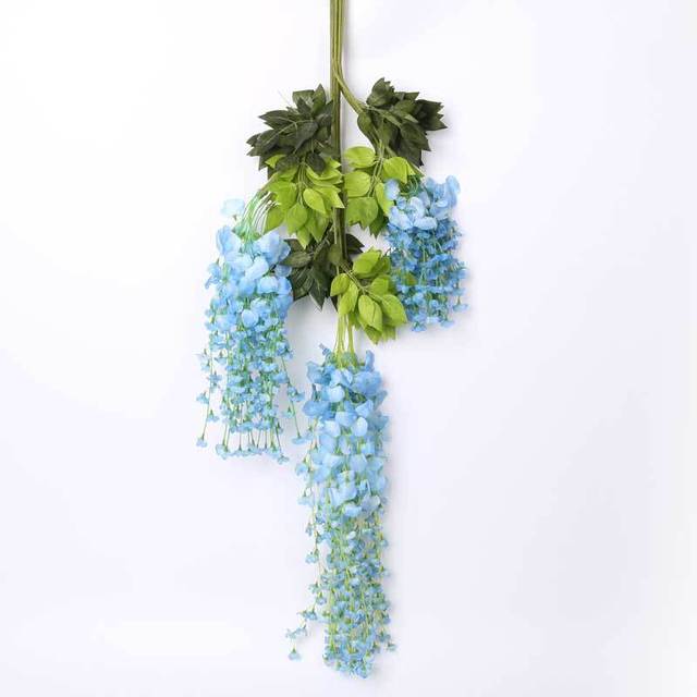 Plastikowa symulacja 12 sztuk kwiatów wisterii do dekoracji ścian biurowych, domowych i na ślub - Wianko - 3