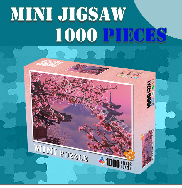 Puzzle Drewniane Japonia Sakura 1000 sztuk - Krajobraz i Natury, Dla Dzieci i Dorosłych, Ładne Prezenty i Dekoracja - Wianko - 2