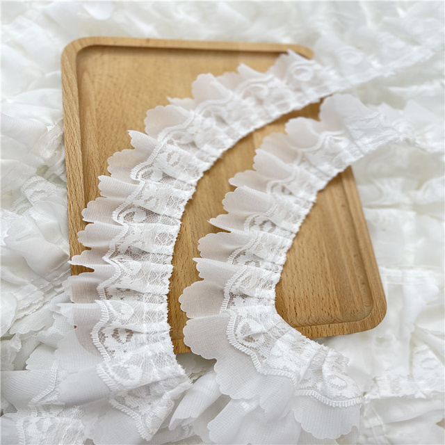 Koronka Off biała 2 warstwy, szerokość 5cm, długość 10 metrów - idealna do DIY sukienek Lolita (V2318) - Wianko - 12