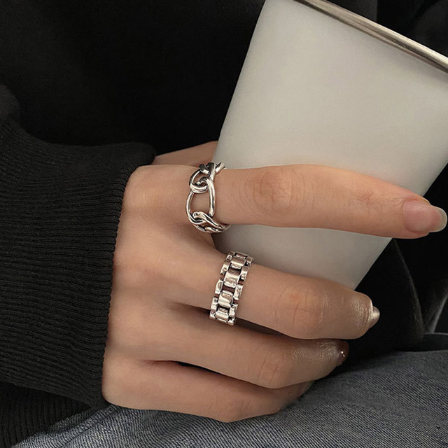 Pierścionek minimalistyczny ze srebra 925 Foxanry z geometrycznym, pustym krzyżem – nowoczesna biżuteria na imprezę - Wianko - 4