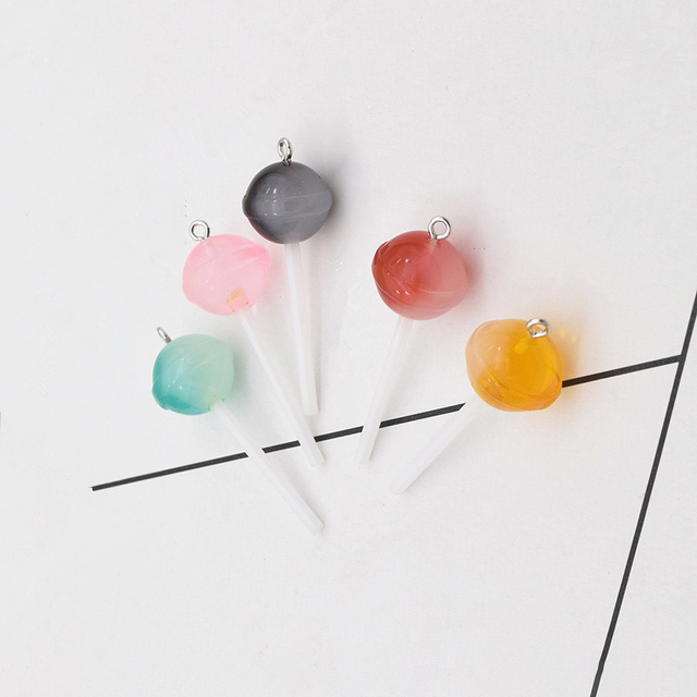 10 cukierków lollipop z żywicy Charms - brelok, kolczyk, wisiorek - do DIY biżuterii - Wianko - 4