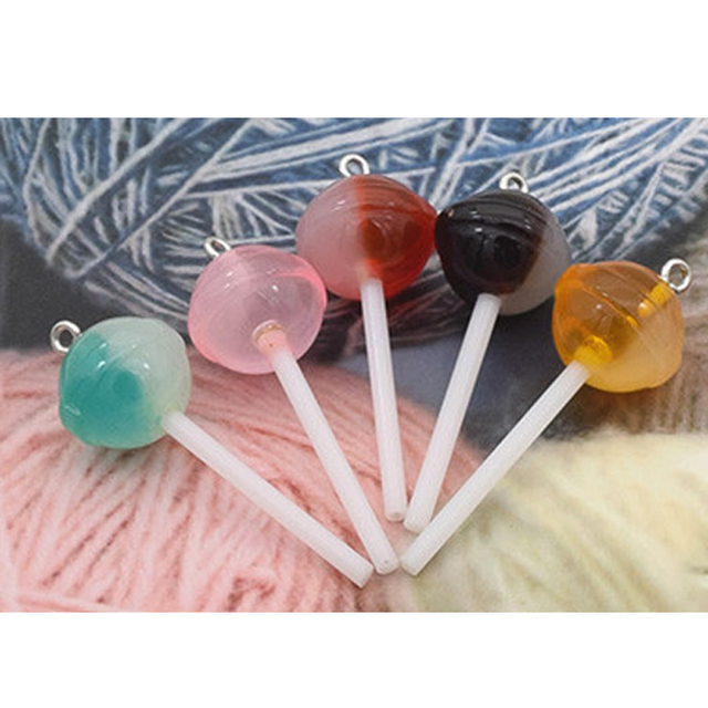 10 cukierków lollipop z żywicy Charms - brelok, kolczyk, wisiorek - do DIY biżuterii - Wianko - 5