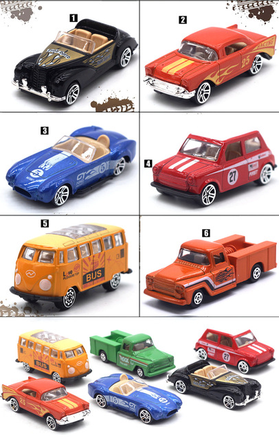 Zestaw 6 modeli klasycznych samochodów w oryginalnym opakowaniu, 1:64, ze stopu, dla dzieci - Wianko - 11