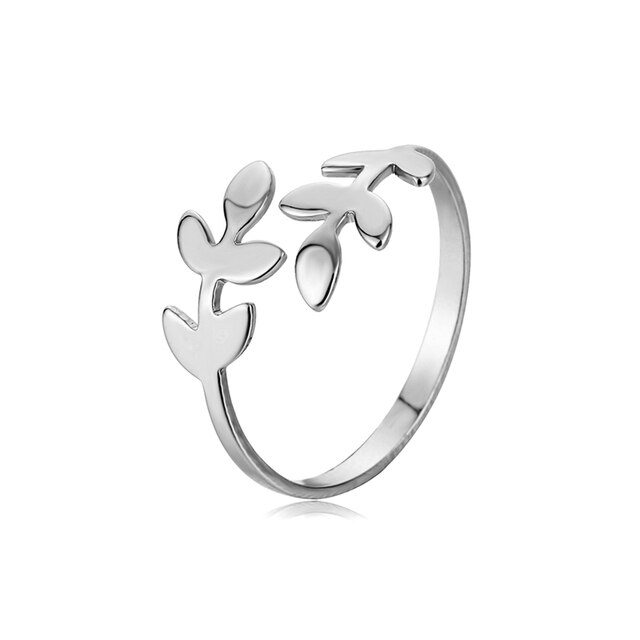 Kreatywne drzewko liście pierścień damski z regulowanym rozmiarem, modna biżuteria 2021 - Wianko - 9