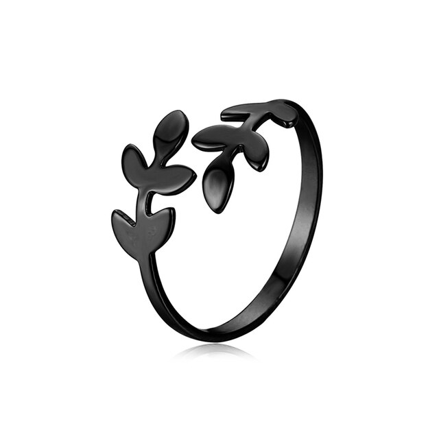 Kreatywne drzewko liście pierścień damski z regulowanym rozmiarem, modna biżuteria 2021 - Wianko - 10