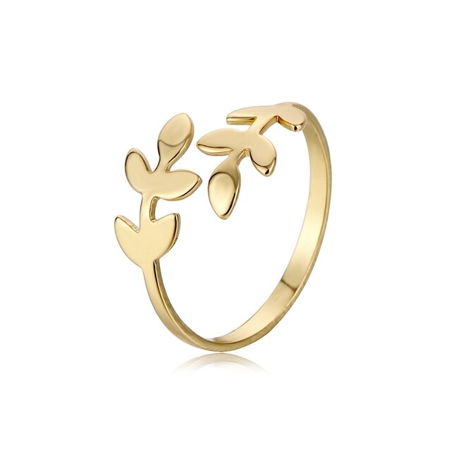 Kreatywne drzewko liście pierścień damski z regulowanym rozmiarem, modna biżuteria 2021 - Wianko - 8