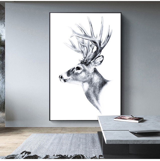 Malarstwo ścienne płócienne z modułowymi zdjęciami Dzikie pióra jelenia dla dekoracji mieszkania - Wianko - 5