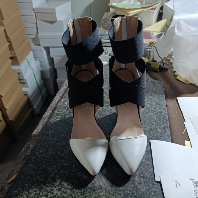 Minan Ser - Piękne modne buty damskie na klinie, skórzane, szpiczasty nosek, piętka około 11cm - Wianko - 6