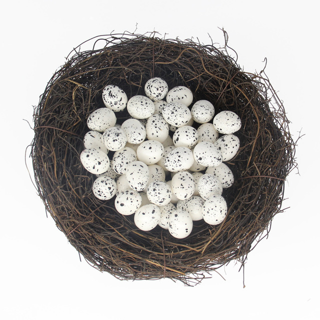 Piankowe przepiórcze jajko w kształcie ptasiego gniazda o długości 6-15cm - dekoracja wielkanocna i ślubna do domu, ogrodu oraz DIY Craft Party - Wianko - 3