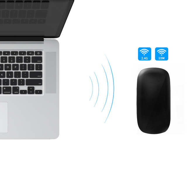Bezprzewodowa mysz optyczna 2.4G 2 w 1 do komputera - ładowalna, cicha, ergonomiczna, cienka - dla Apple Mac i Microsoft PC - Wianko - 21