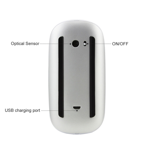 Bezprzewodowa mysz optyczna 2.4G 2 w 1 do komputera - ładowalna, cicha, ergonomiczna, cienka - dla Apple Mac i Microsoft PC - Wianko - 15
