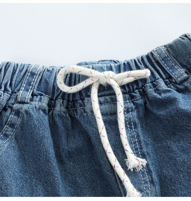 Zestaw ubrań dla chłopców na lato 2019: T-shirt z krótkim rękawem i niebieskie spodnie jeansowe - Wianko - 4