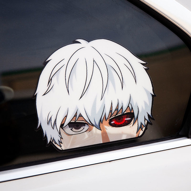 Naklejki samochodowe Tokyo Ghoul Kaneki Ken - wodoodporne, zmieniają dekorację - laptop, samochód - motyw z kreskówki - Wianko - 2