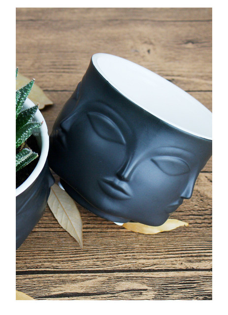 Nordic ceramiczny wazon o kształcie twarzy do przechowywania świec zapachowych i kwiatów - Wianko - 11